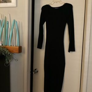 Elegant Black Long Sleeve Dress